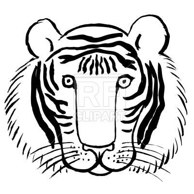 400x400 Tiger Face Royalty Free Vector Clip Art Image