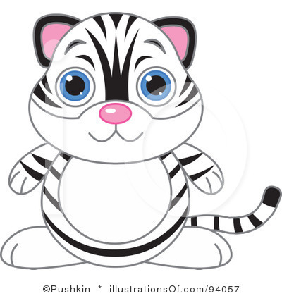 400x420 White Tiger Clipart Cute