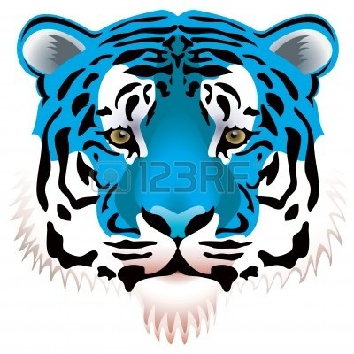 1200x1200 Tiiger Clipart Blue