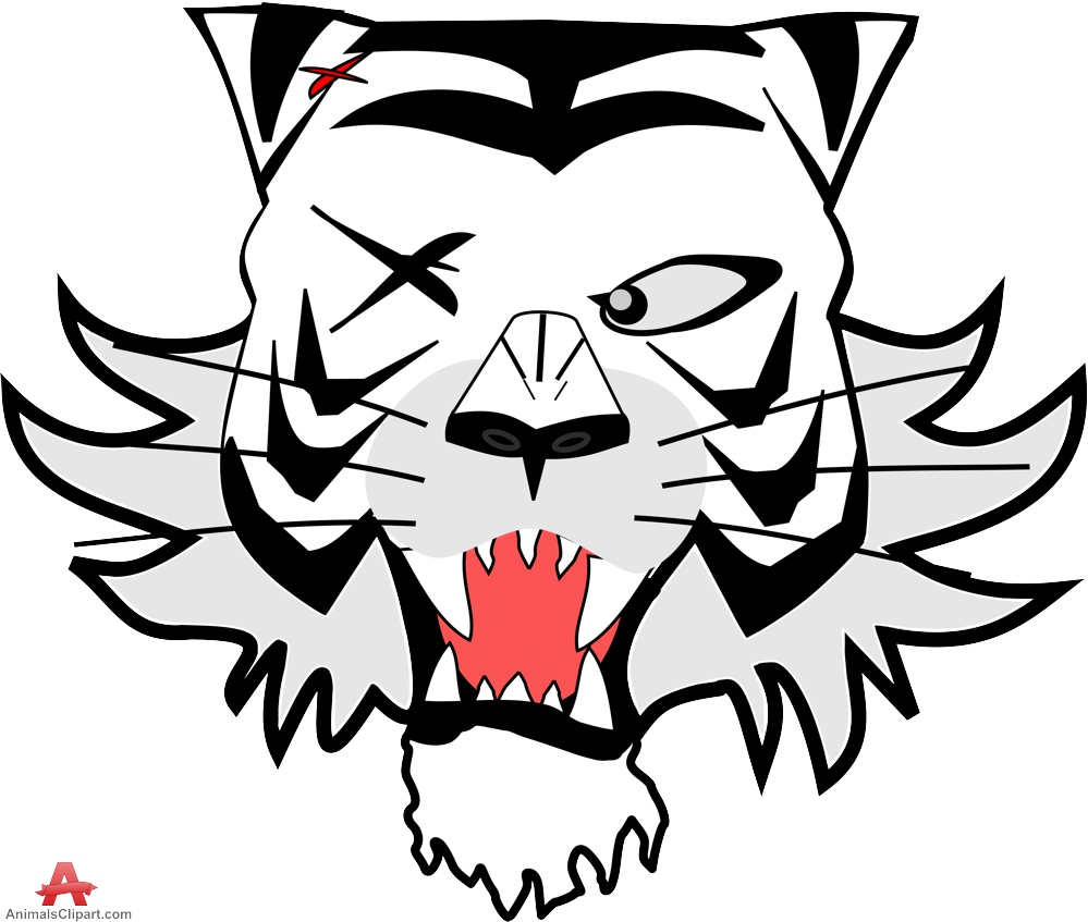 999x847 Tiger Wih One Eye Cartoon Character Free Clipart Design Download