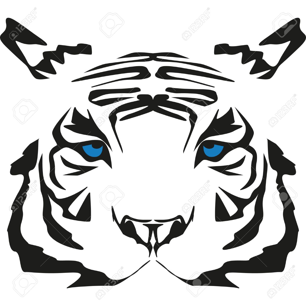 1299x1300 White Tiger Clipart Blue Eye