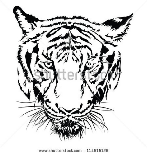 472x493 Tiger Eyes Black And White Clipart Panda