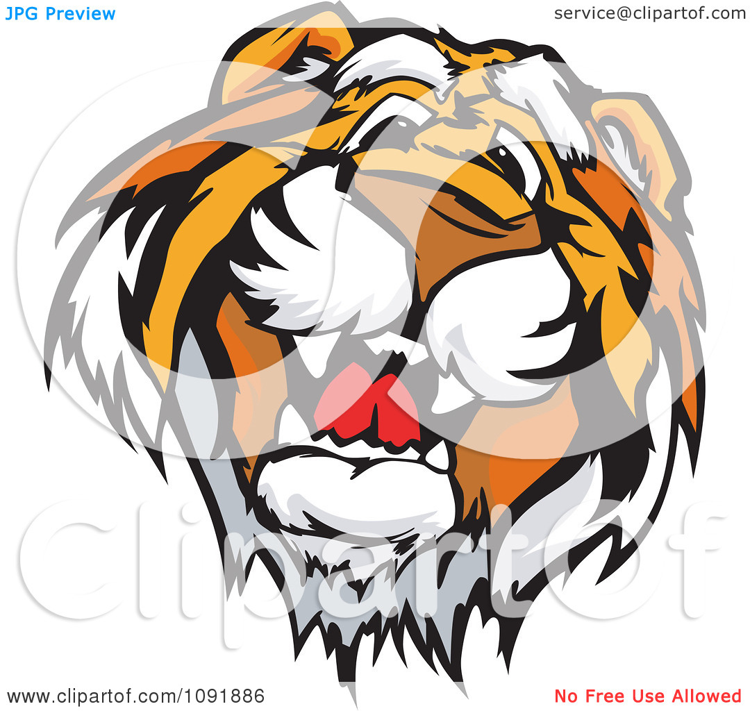 1080x1024 Cute Tiger Face Clipart