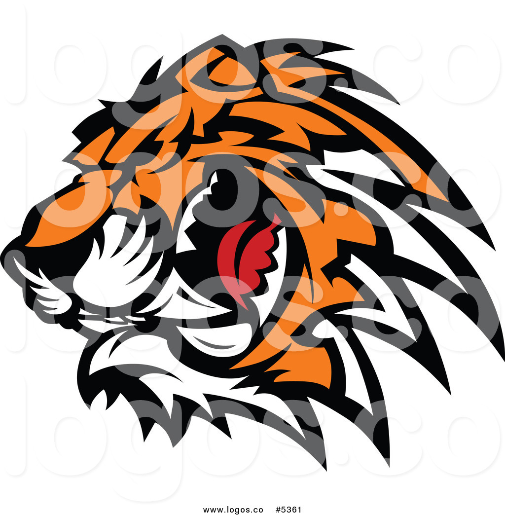 1024x1044 Royalty Free Vector Of A Logo Of A Growling Tiger Head By Chromaco