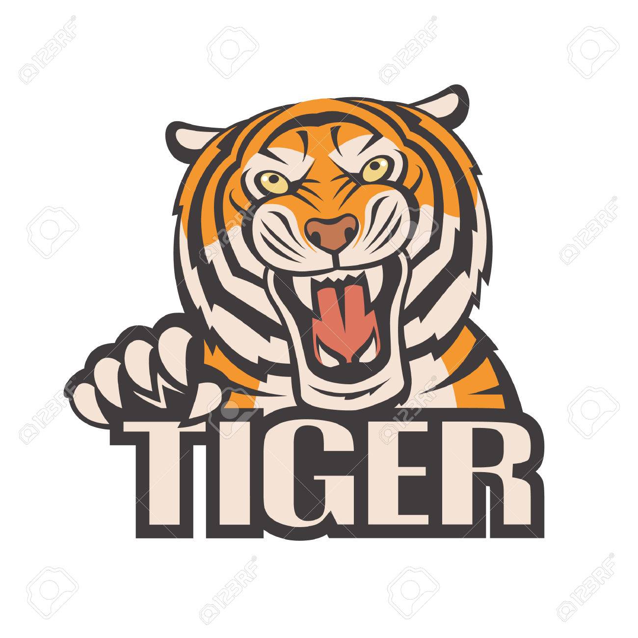 1300x1300 Image Of Angry Tiger Head Royalty Free Cliparts, Vectors,