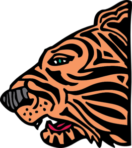 266x297 Tiger Head Side View Clip Art