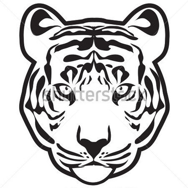 380x380 Tiger Outline Clip Art