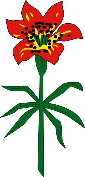 288x600 Western Red Lily Saskatchewan Clip Art