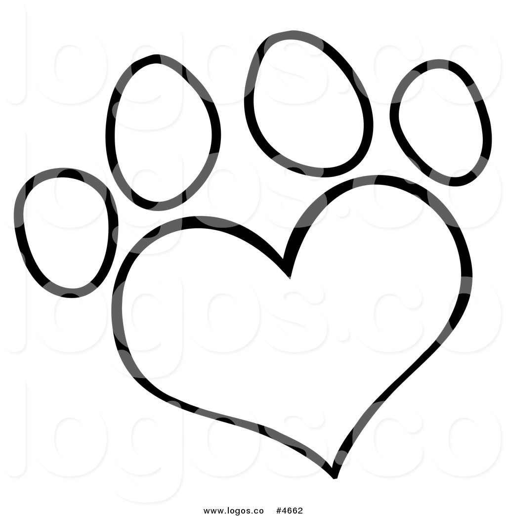 1024x1044 Royalty Free Logo Of A Black And White Heart Shaped Dog Paw Print