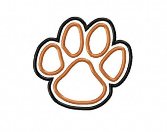 340x270 Tiger Paw Print Embroidery Machine Applique Design 10169