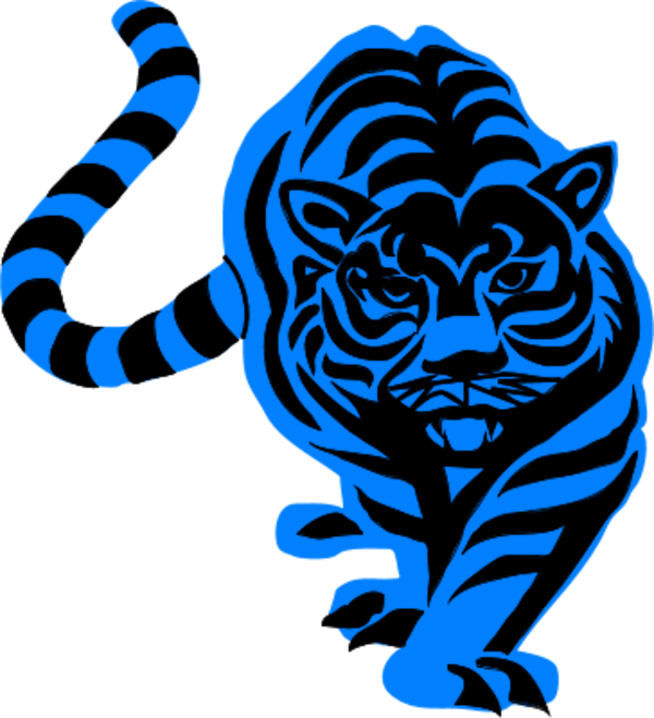600x659 Tiiger Clipart Blue