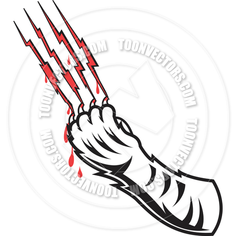 460x460 Cartoon Tiger Claw Vector Illustration By Clip Art Guy Toon