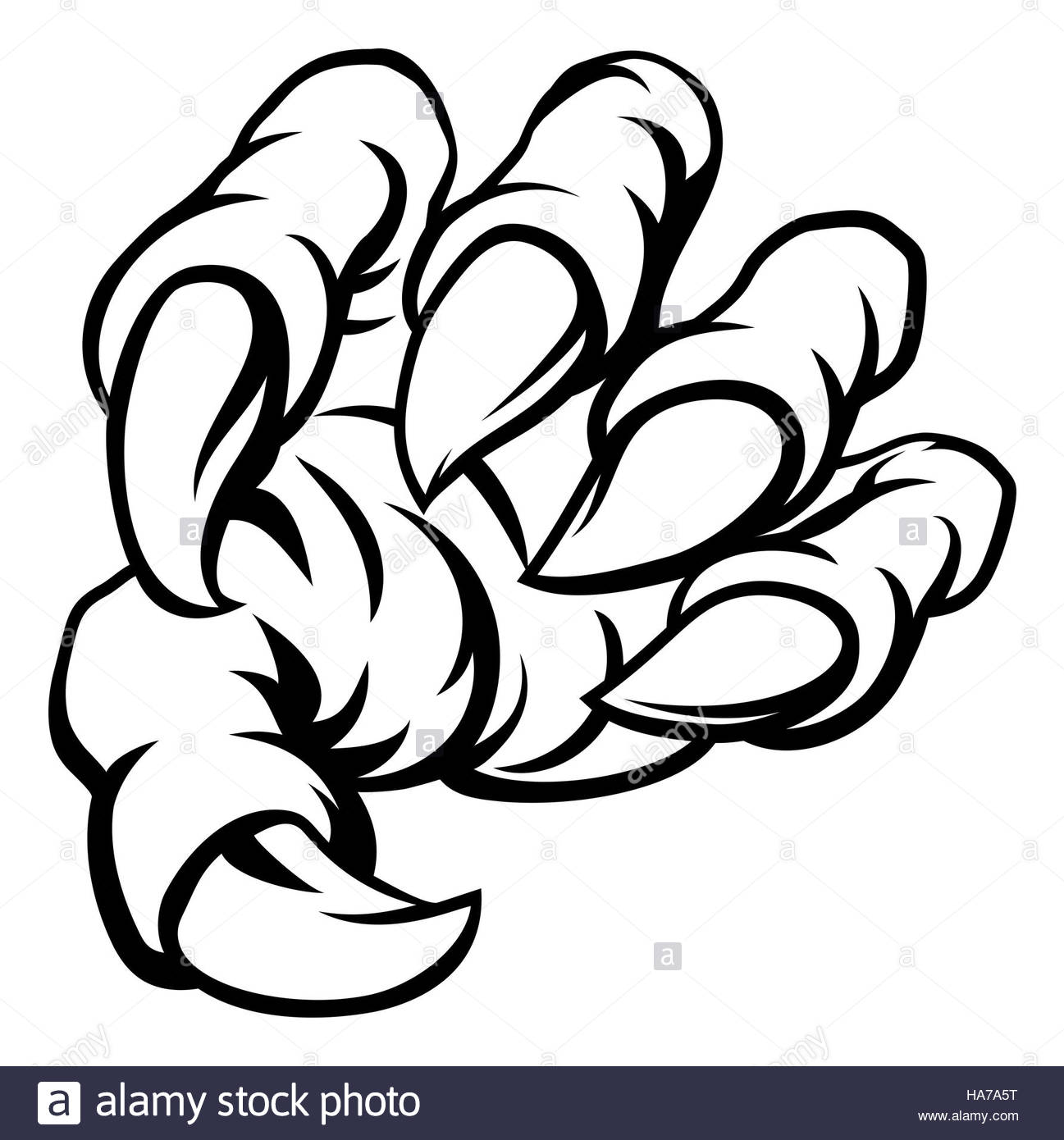 1297x1390 Cartoon Monster Claw Hand Stock Photo, Royalty Free Image