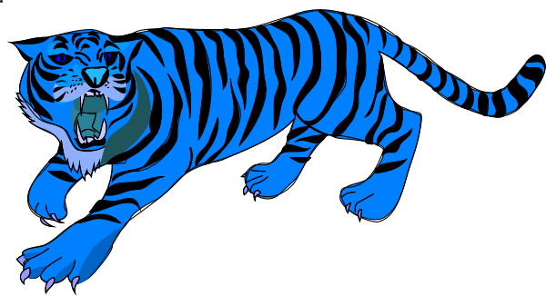 600x326 Tiger Clipart Blue