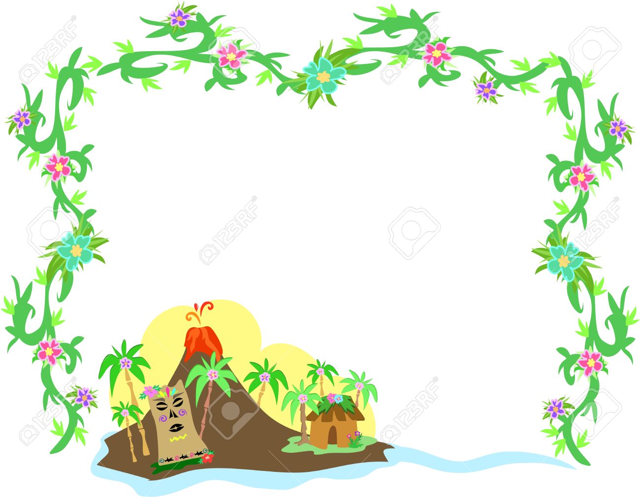 1300x1010 Polynesia Clipart Border