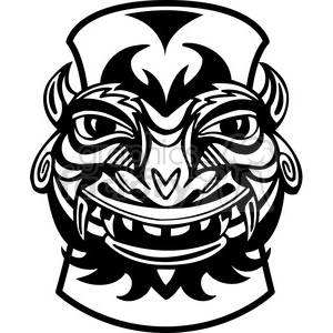 300x300 Royalty Free Black And White Tiki 385832 Vector Clip Art Image