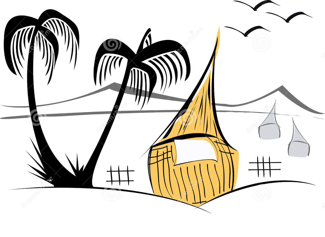 1300x949 Tiki Hut Clipart