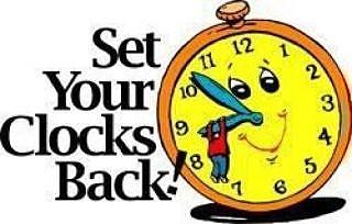 320x204 Fall Back Clock Clipart