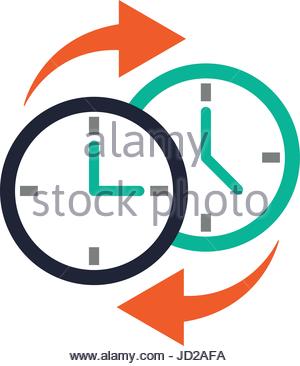 300x366 Two Clocks Time Zone Change Icon Image Stock Vector Art