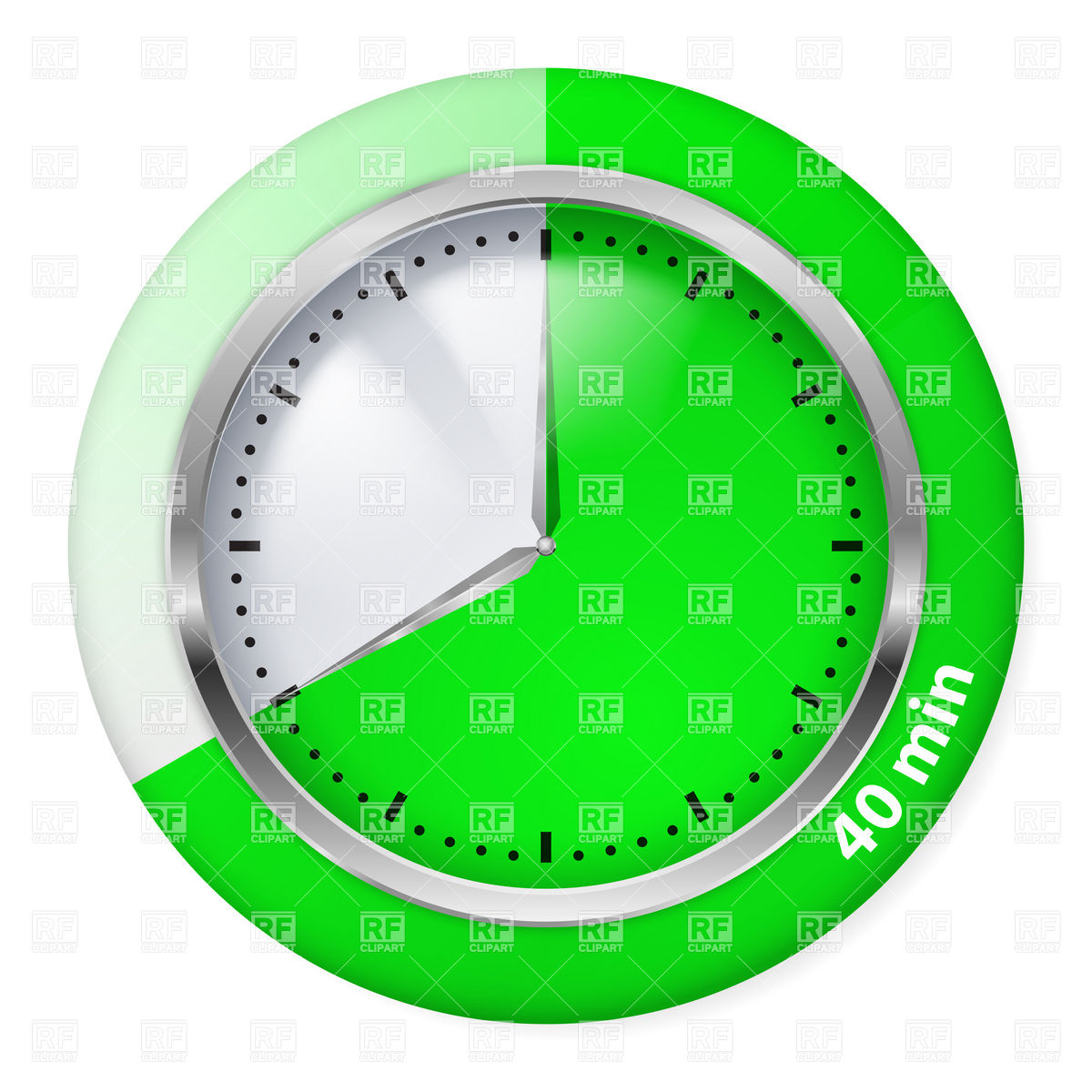1200x1200 Forty Minutes Green Timer Icon Royalty Free Vector Clip Art Image