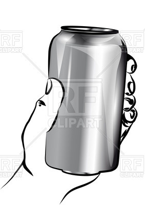 283x400 Hand Holding A Silver Metal Can Royalty Free Vector Clip Art Image