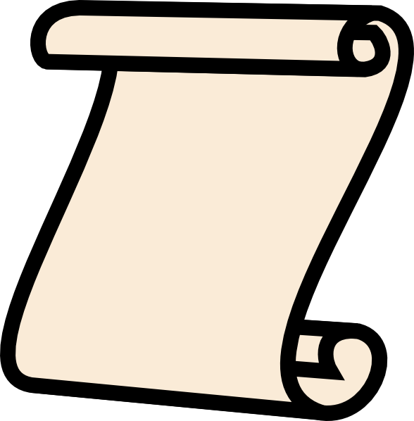 588x598 Scroll, Tiny Antique White Clip Art