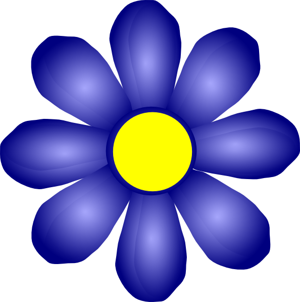 594x597 Blue Flower Clip Art