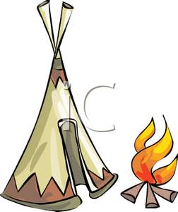 252x300 Free Clipart Image A Fire Outside A Tent