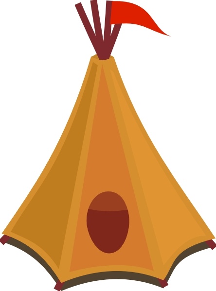 444x599 Cartoon Tipi Tent With Red Flag Clip Art Free Vector In Open