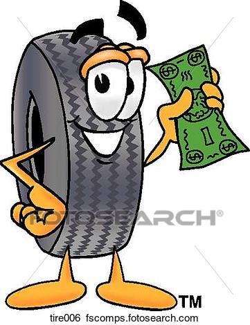 361x470 Clip Art Of Tire With Money Tire006