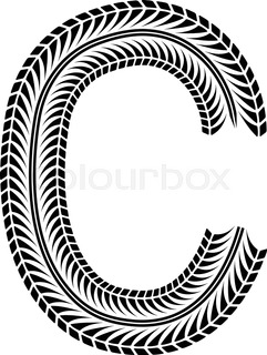 241x320 Black Numbers Silhouette In Tire Tracks Form. Eps10 Stock Vector