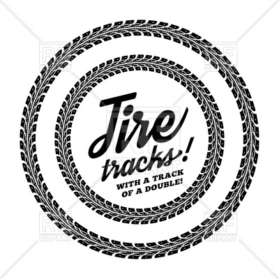 400x400 Tire Track Round Frame Royalty Free Vector Clip Art Image