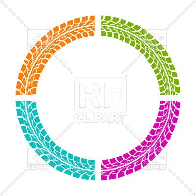 400x400 Tire Tracks Circle In Pop Art Style Royalty Free Vector Clip Art