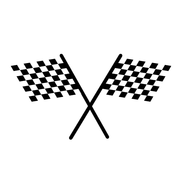 600x600 Two Checkered Flags Clip Art