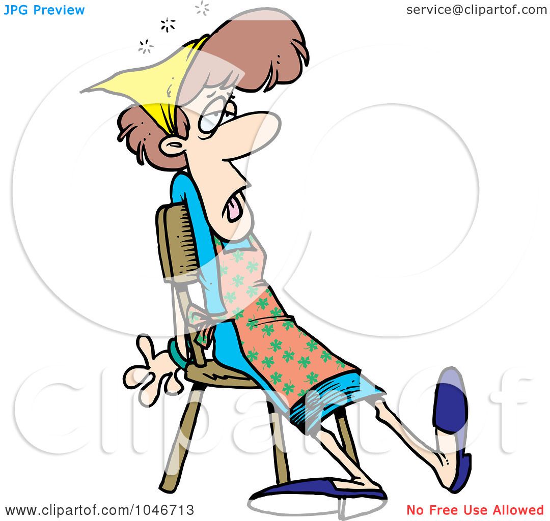 1080x1024 Royalty Free (Rf) Clip Art Illustration Of A Cartoon Tired Maid