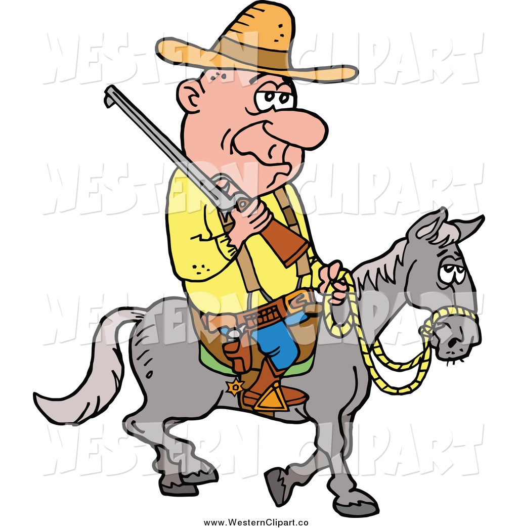 1024x1044 Vector Cliprt Of Tired Old Cowboy Riding Horseback