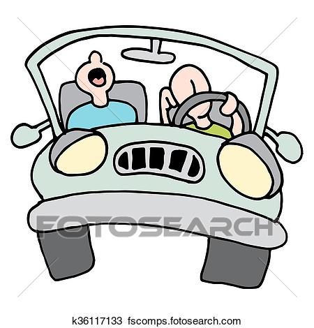 450x470 Clipart Of Long Drive Tired Men K36117133
