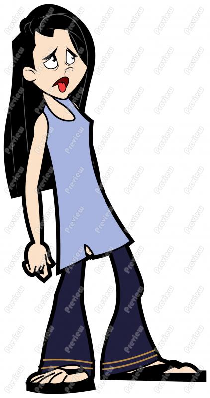 422x800 Tired Female Character Clip Art