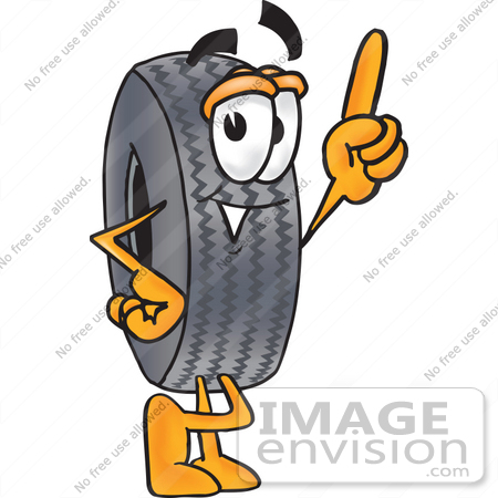 450x450 Clip Art Graphic Of A Tire Character Pointing Upwards