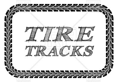 400x280 Tire Tracks Frame Royalty Free Vector Clip Art Image