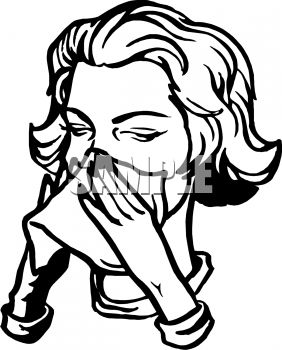 282x350 Royalty Free Clipart Image Sick Woman Blowing Her Nose With A Tissue