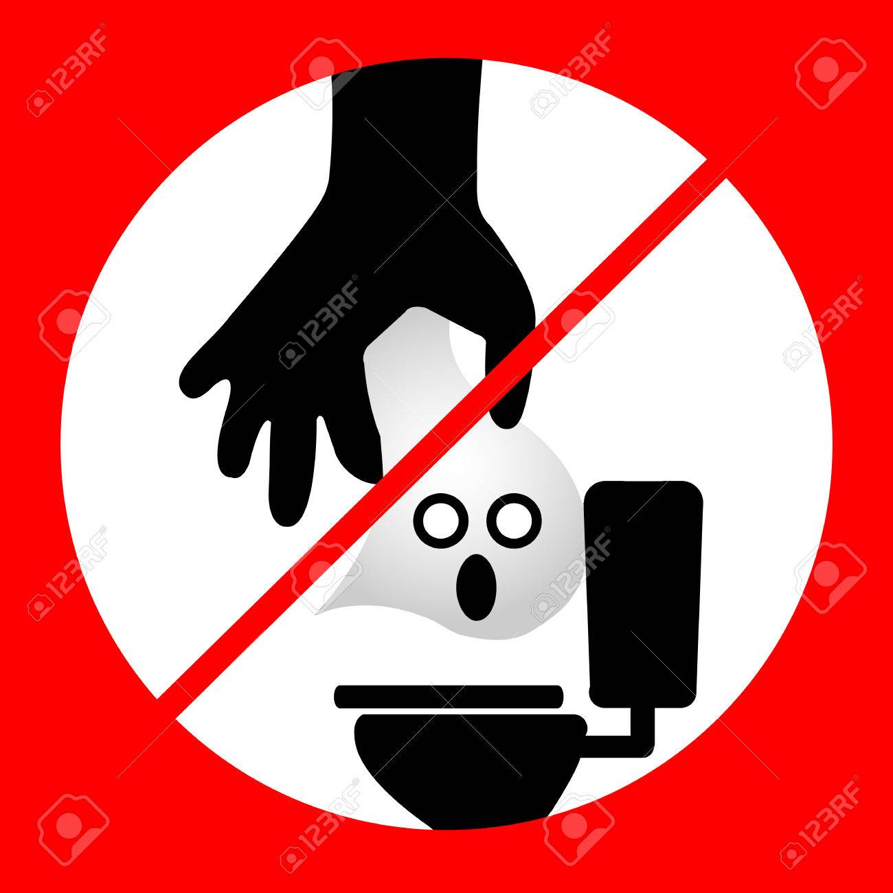 1300x1300 Do Not Dispose Tissue Paper Toilet Vector Royalty Free Cliparts