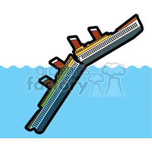 300x300 Royalty Free Large Ship Sinking In The Ocean 398112 Vector Clip