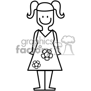 300x300 Black And White Young Girl Clipart Panda