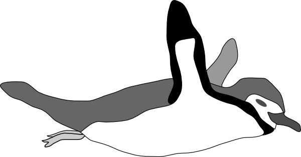 600x313 Penguin Swim Clip Art