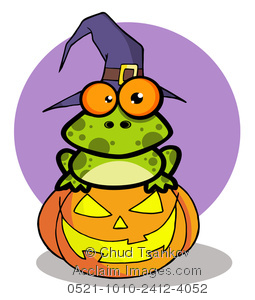 255x300 Halloween Toad Resting On Top Of A Halloween Pumpkin Clipart