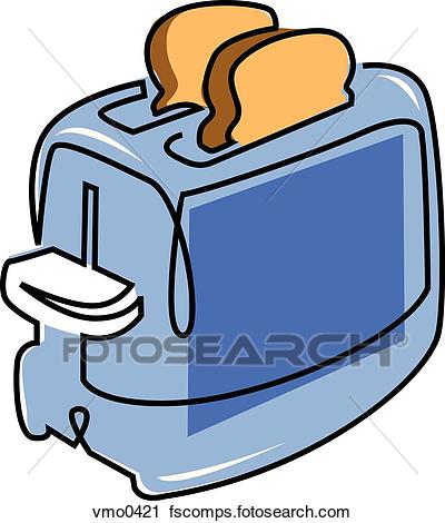 400x470 Clipart Of Toaster With Toast Popping Up Vmo0421