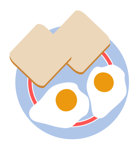 465x500 Eggs And Toast Public Domain Vectors