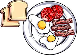 300x216 Plate Of Breakfast Food With Toast Clipart Picture
