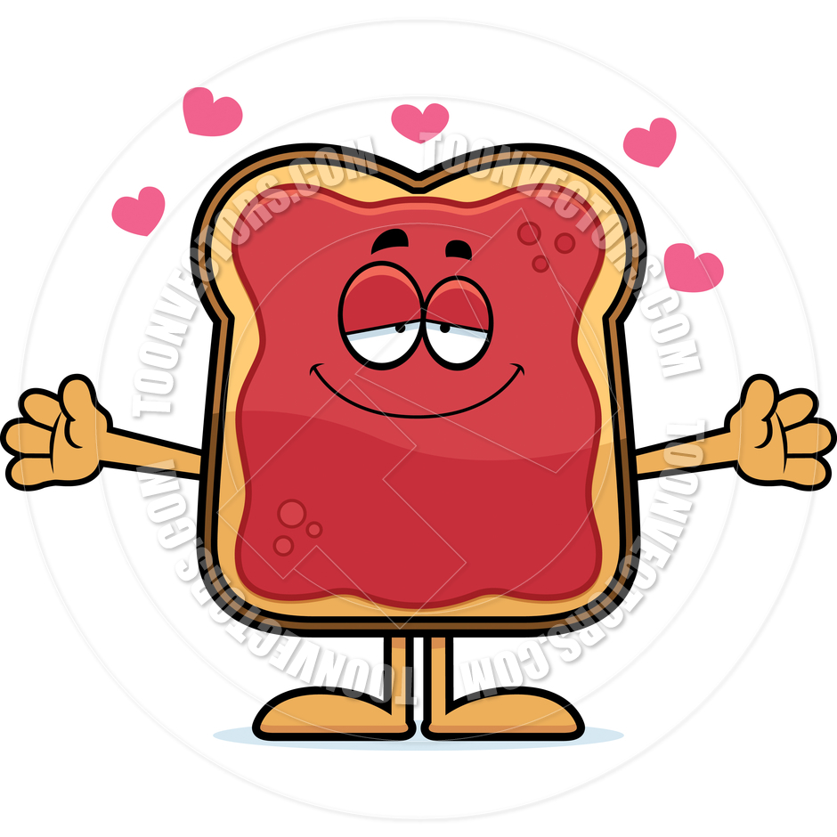 940x940 Cartoon Toast With Jam Hug By Cory Thoman Toon Vectors Eps